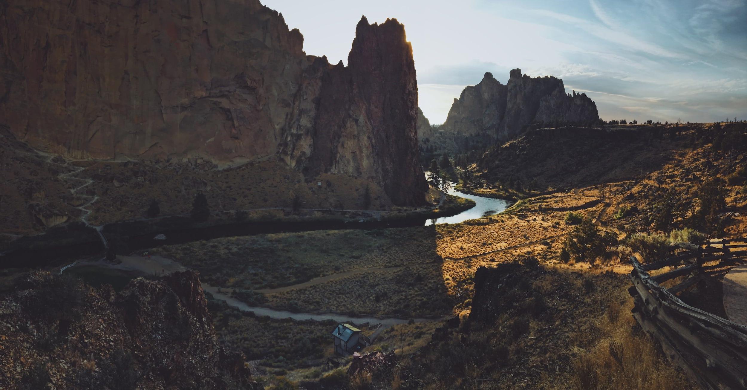 Smith Rock on a sunny day in Central Oregon.